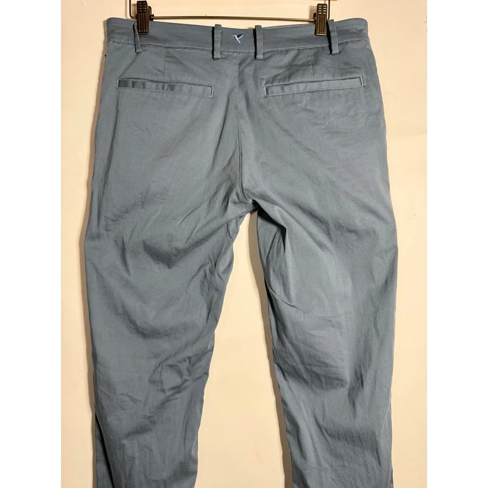 Birddogs Mens Khaki Pants Slate Blue Gray Stretch Chino 32x32 Slim Fit Casual